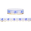 Gingham Blueberry Scallop washi (10mm + light gold foil)
