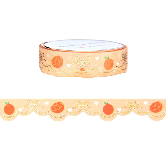 Orange Scallop washi (12mm + light gold foil)