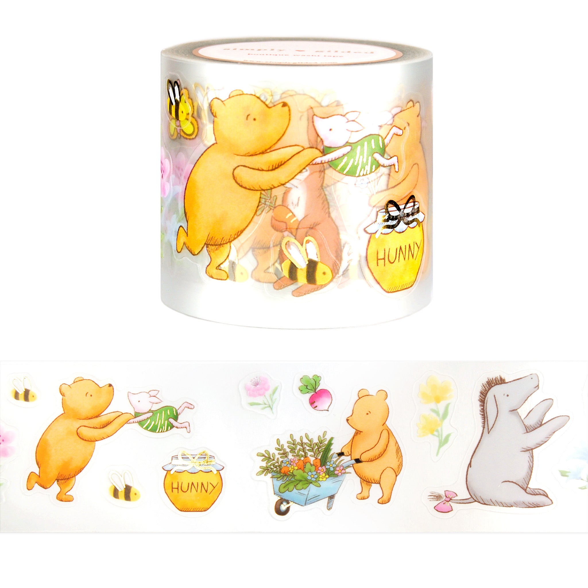 100 Acre Wood in Spring PET tape (50mm + light gold foil) – simply