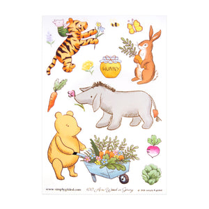 100 Acre Wood in Spring Deco Stickers (light gold foil)