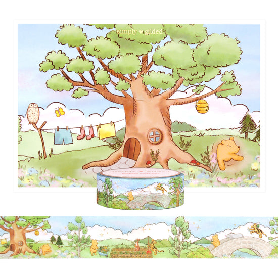 100 Acre Wood in Spring Landscape Passport (15mm + light gold foil)