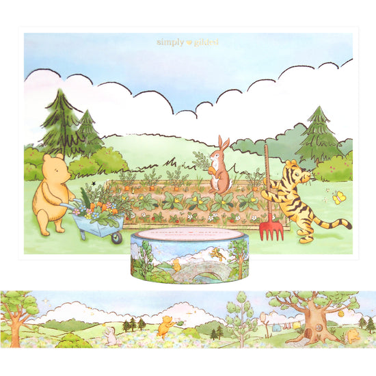 100 Acre Wood in Spring Landscape Passport (15mm + light gold foil)