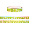 Flora Rainbow Clovers washi (10mm + light gold foil)