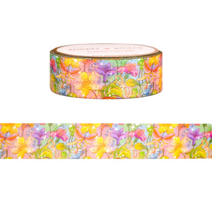Flora Pattern washi (15mm + light gold foil)