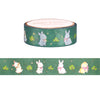 Flora Clover Bunnies washi (15mm + light gold foil)
