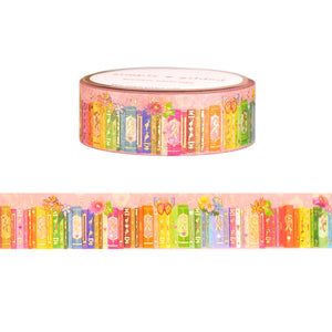 Flora Bookshelf washi (15mm + light gold foil)