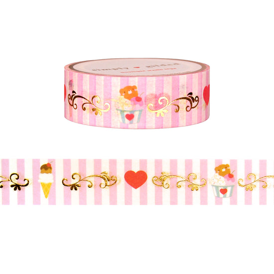 What's the Scoop Lovely Treats washi (15mm + light gold foil)