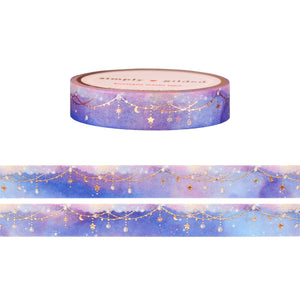 Star Sprinkles Cloudy Twinkle Garland washi (10mm + rose gold foil)