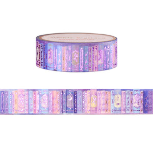 Star Sprinkles Bookshelf washi (15mm + light purple foil)