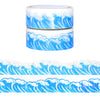 Beach Bunny Waves set of 2 (18mm + silver holographic foil / diecut / sparkle iridescent overlay)