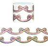 Light Pink Bubble Diecut Bow set of 2 washi (15mm + light gold foil / bubble glitter overlay)