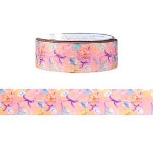 Enchanted Ocean Pattern washi (15mm + rose gold foil)