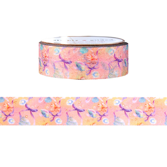 Enchanted Ocean Pattern washi (15mm + rose gold foil)