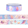 Enchanted Ocean Shell washi (15mm + rose gold foil / sparkle star iridescent overlay)