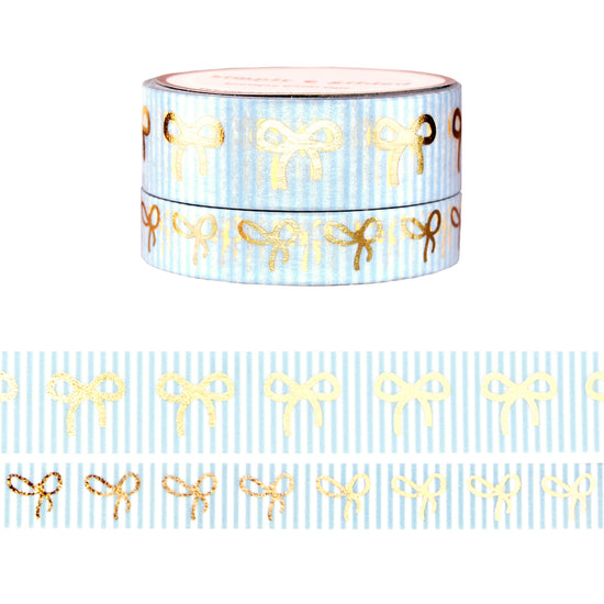 Seersucker Bow washi set (15/10mm + light gold foil)