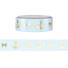 Seersucker Anchors & Bows washi (15mm + light gold foil)