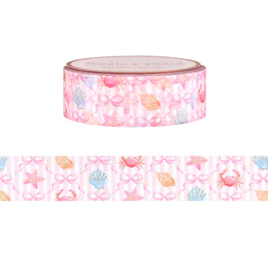 Pretty Summer Pattern washi (15mm + light gold foil)