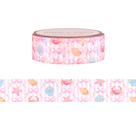 Pretty Summer Pattern washi (15mm + light gold foil)