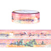 Enchanted Ocean Landscape washi (15mm + rose gold foil / sparkle star iridescent overlay)