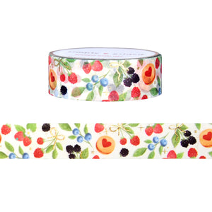 Berry Farm Pattern washi (15mm + light gold foil)