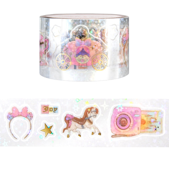 Dreams Come True PET tape (30mm + light gold foil / sparkle star overlay)