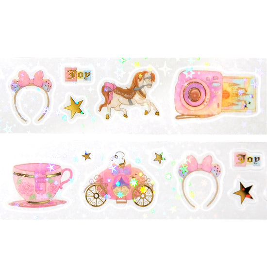 Dreams Come True PET tape (30mm + light gold foil / sparkle star overlay)