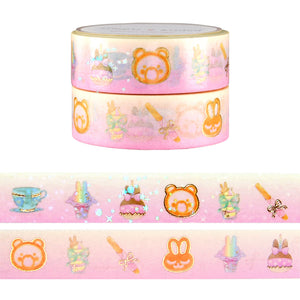 Dreams Come True Treats set of 2 washi (15mm + light gold foil)