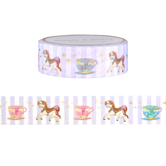 Dreams Come True Teacups washi (15mm + light gold foil)