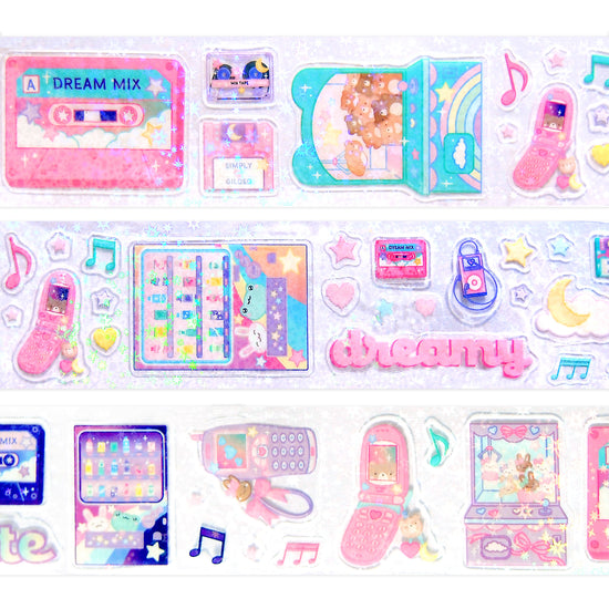 Electric City PET tape (50mm + sparkle star overlay)