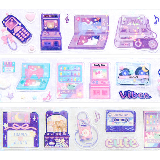 Electric City PET tape (50mm + sparkle star overlay)