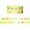 Soda Pop Notes washi set of 2 (10mm + light teal foil)