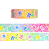 Soda Pop Bubble Pattern washi (15mm + silver holographic foil / sparkle iridescent overlay)