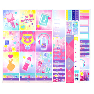 Soda Pop Luxe Sticker Kit + date dots (silver holographic foil)