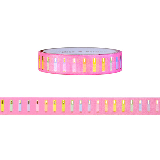Back to School Highlighters washi (10mm + light gold foil)