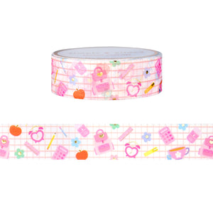 Back to School Pattern washi (15mm + light gold foil)