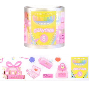 Back to School PET tape (50mm + light gold foil)