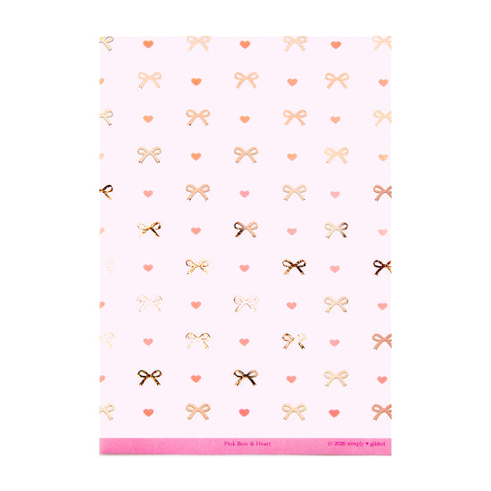 Light Pink Bow & Heart Washi Paper Sticker