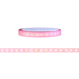 Back to School Daisy washi (5mm + light gold foil)