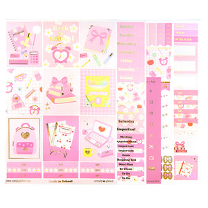 Back to School Luxe Sticker Kit + date dots (light gold foil)