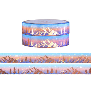 National Parks Mountainscape set of 2 washi (10mm + rose gold foil)