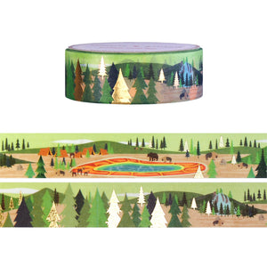 Yellowstone National Park Landscape washi (15mm + light gold foil)
