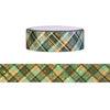 National Parks Plaid washi (15mm + light gold foil / sparkle star overlay)