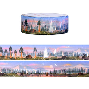 National Parks Nature Landscape washi (15mm + rose gold foil)