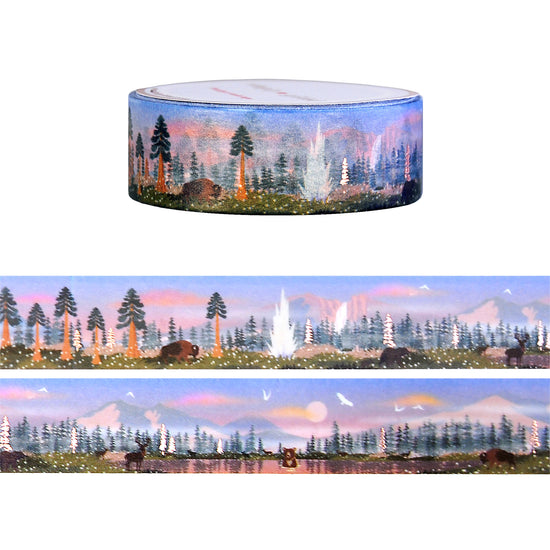 National Parks Nature Landscape washi (15mm + rose gold foil)