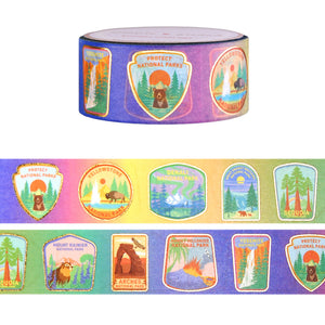 National Parks Patches washi (18mm + light gold foil)