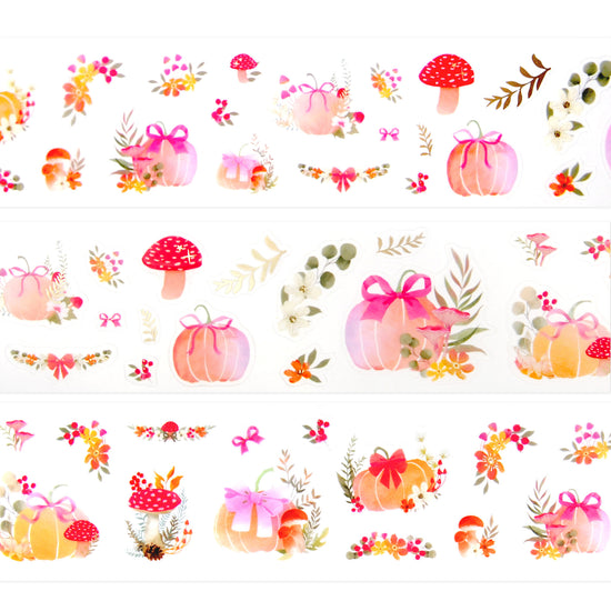 Autumn Blush PET tape (50mm + satin gold foil)