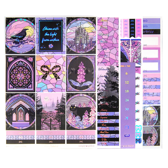 Gothic Cathedral Luxe Sticker Kit (pink holographic foil)