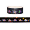 Gothic Cathedral Rose Stained Glass washi (15mm + pink holographic foil / sparkle star overlay)