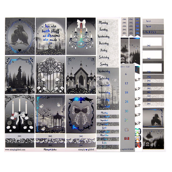 Midnight Hollow Luxe Sticker Kit (black holographic foil)