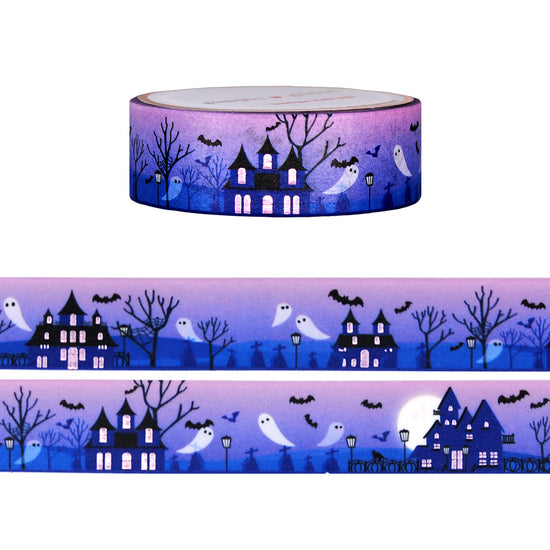 Purple Haunted House washi (15mm + purple foil)
